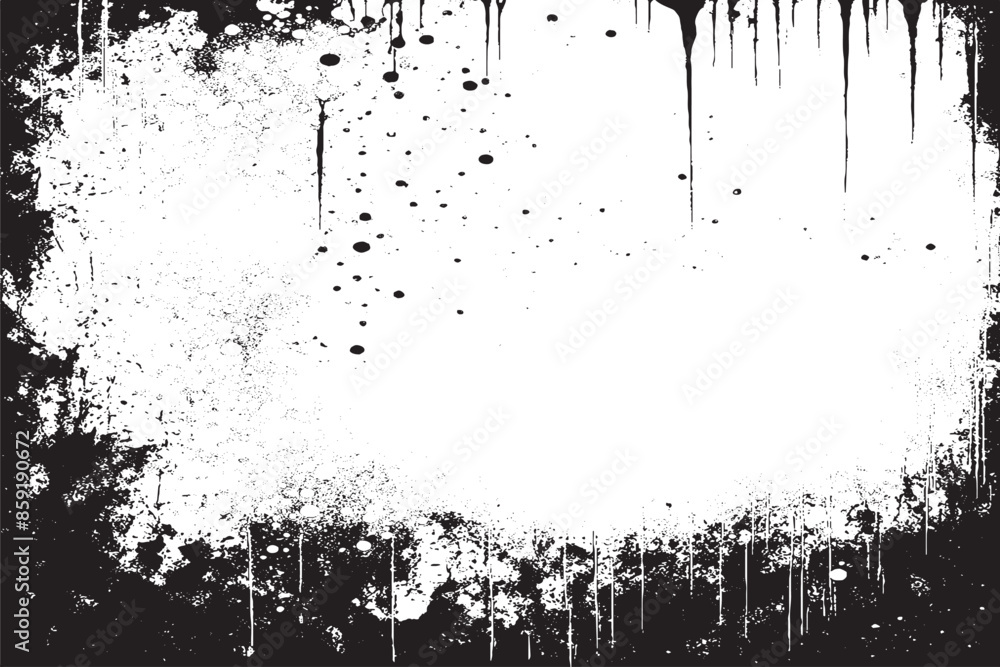 Monochrome Abstract: Grunge Black and White Texture with Dust, Chips, and Ink Spots on White Background Monochrome Abstract: Grunge Black and White Texture with Dust, Chips, and Ink Spots on White Background