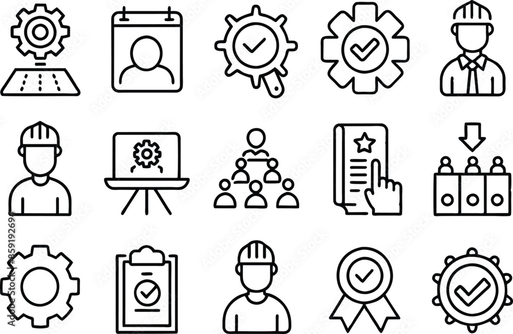 Quality Check, Inspection, Evaluation, Production, Improvement and More. editable stroke outline icons set. vector illustration.
Quality Check, Inspection, Evaluation, Production, Improvement and More. editable stroke outline icons set. vector illustration.