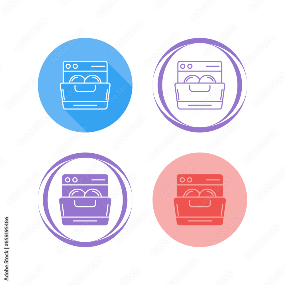 Dishwasher Vector Icon Dishwasher Vector Icon