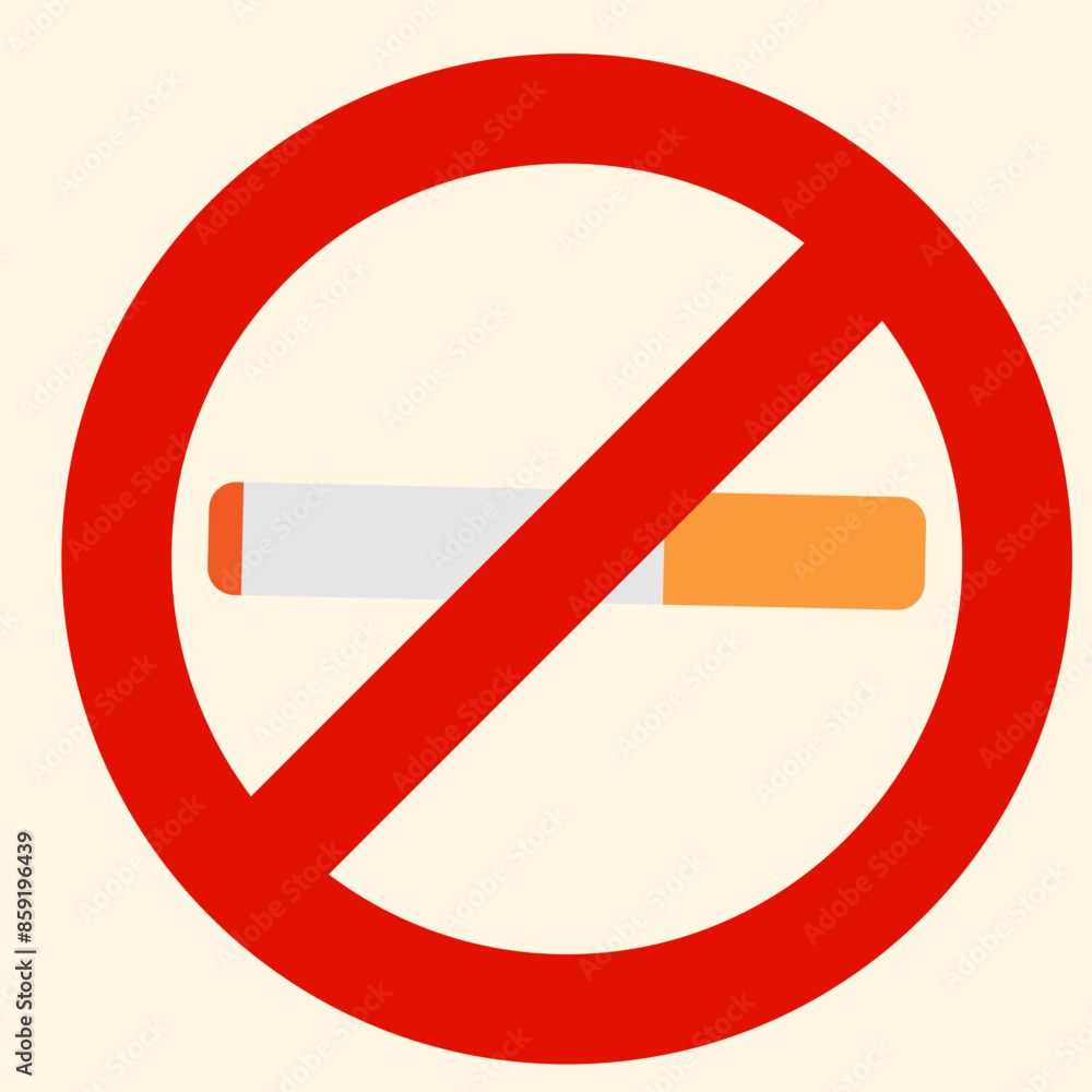 No smoking sign, vector illustration. Flat design style No smoking sign, vector illustration. Flat design style