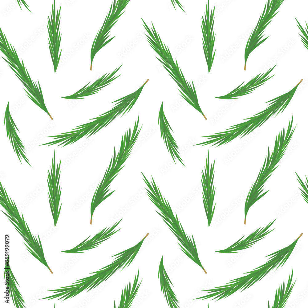 Seamless pattern - green sprigs of rosemary on a transparent background. Seamless pattern - green sprigs of rosemary on a transparent background.