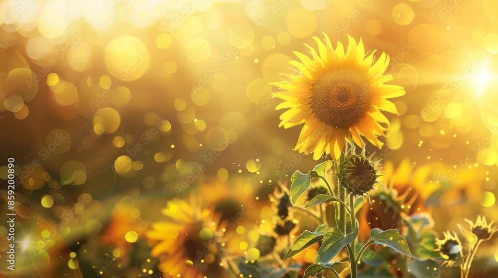 A Single Sunflower in a Field of Gold A Single Sunflower in a Field of Gold