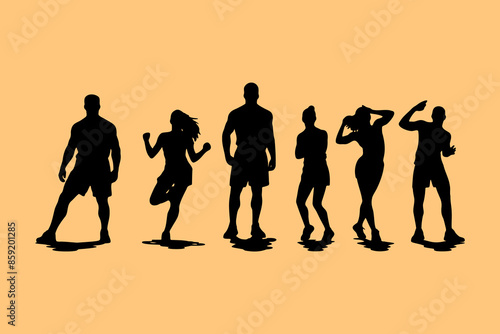 Silhouette of athletes