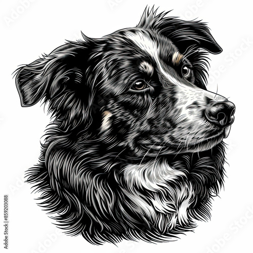 Wallpaper Mural A black and white drawing of a dog Torontodigital.ca