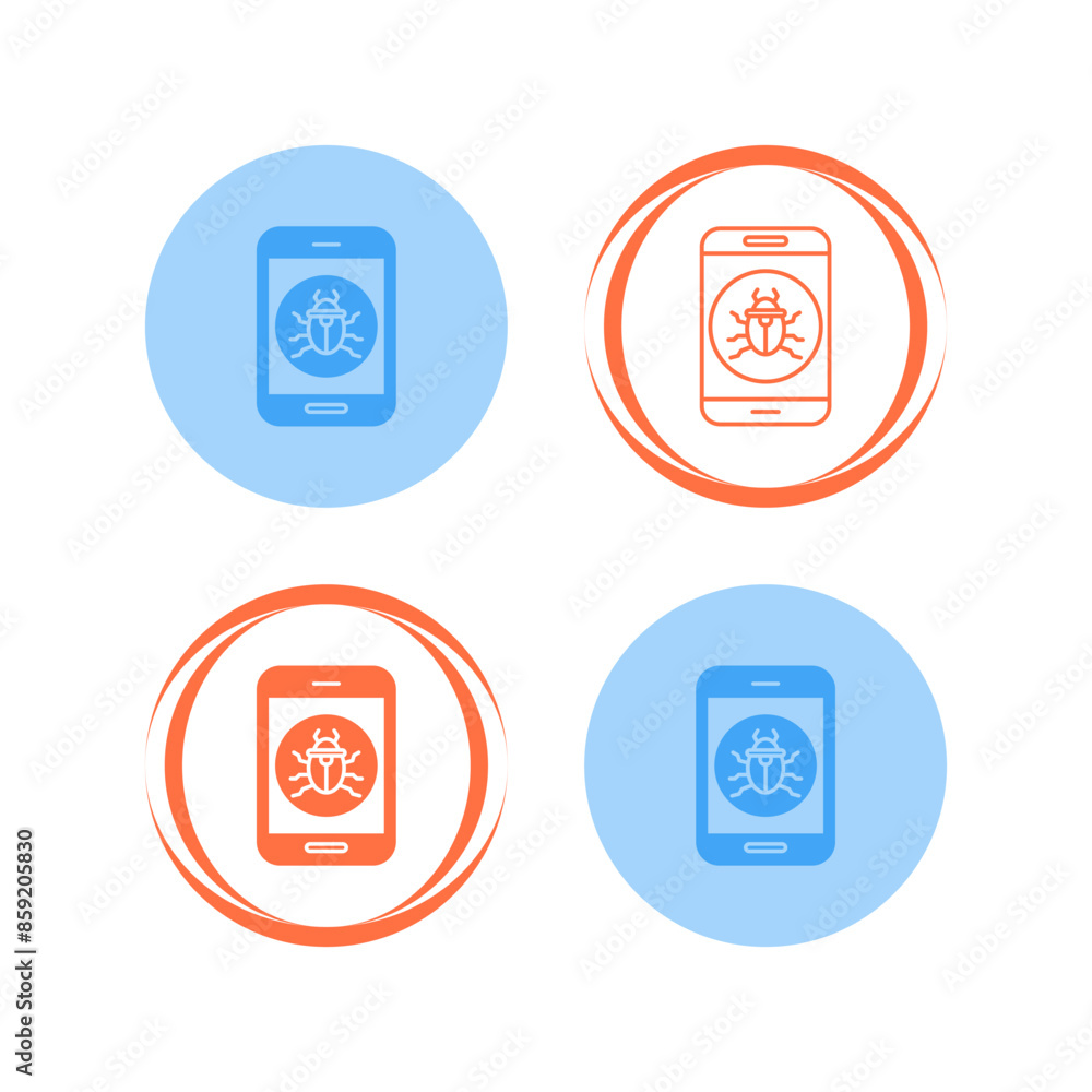 Mobile Virus Vector Icon Mobile Virus Vector Icon