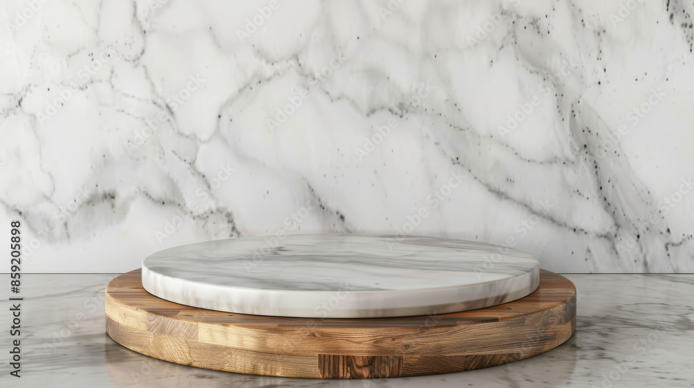An empty, beautiful round wooden tabletop counter in a clean and bright kitchen interior background. Ideal for display, banners, and product montages. An empty, beautiful round wooden tabletop counter in a clean and bright kitchen interior background. Ideal for display, banners, and product montages.