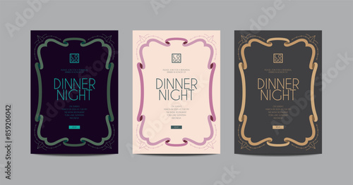 Dinner Night Invitation Vector