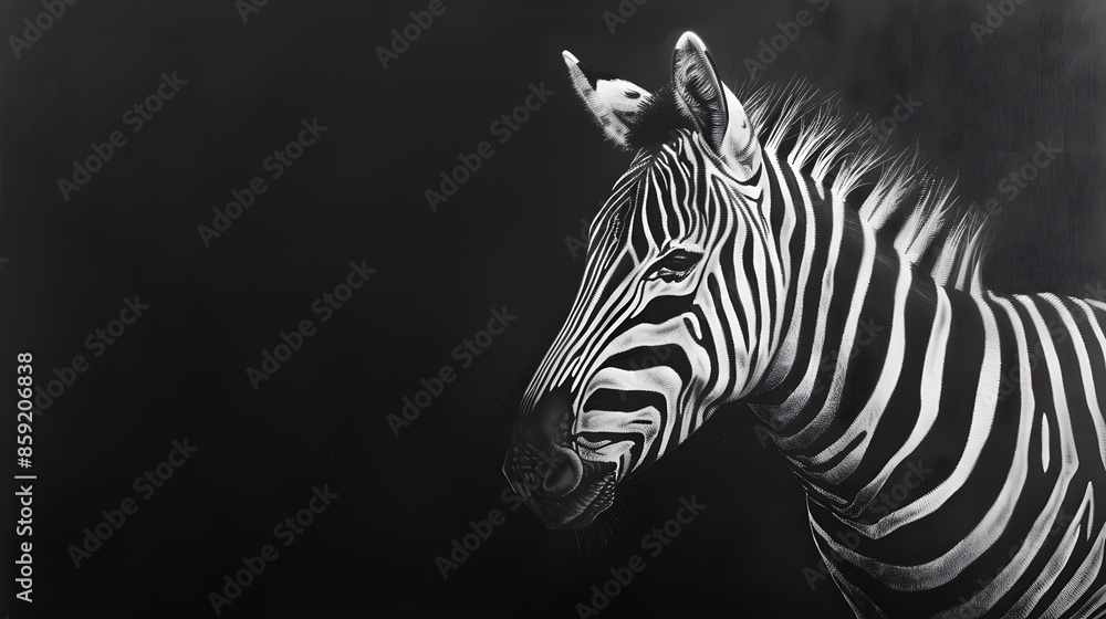 portrait of zebra. Black and white version. portrait of zebra. Black and white version.