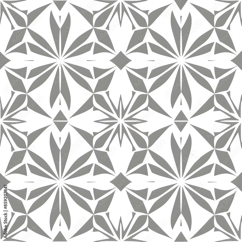 Grey geometrical ornament on a white background. Seamless pattern for minimal wallpaper in Scandinavian style. Elegant home decor fabric texture. Aesthetic monochrome tile motif Grey geometrical ornament on a white background. Seamless pattern for minimal wallpaper in Scandinavian style. Elegant home decor fabric texture. Aesthetic monochrome tile motif