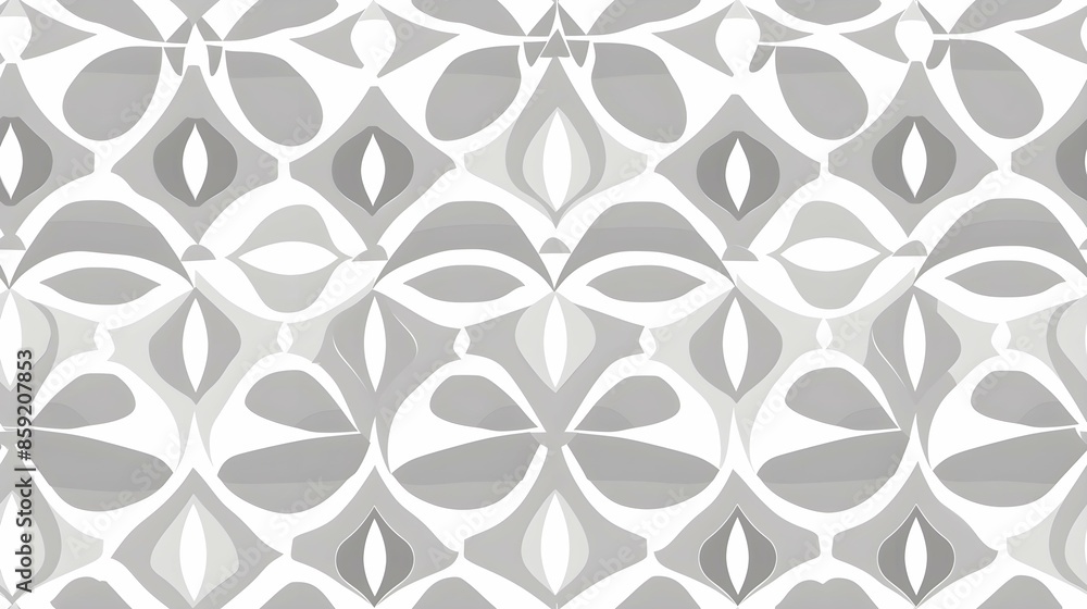 Grey geometrical ornament on a white background. Seamless pattern for minimal wallpaper in Scandinavian style. Elegant home decor fabric texture. Aesthetic monochrome tile motif Grey geometrical ornament on a white background. Seamless pattern for minimal wallpaper in Scandinavian style. Elegant home decor fabric texture. Aesthetic monochrome tile motif