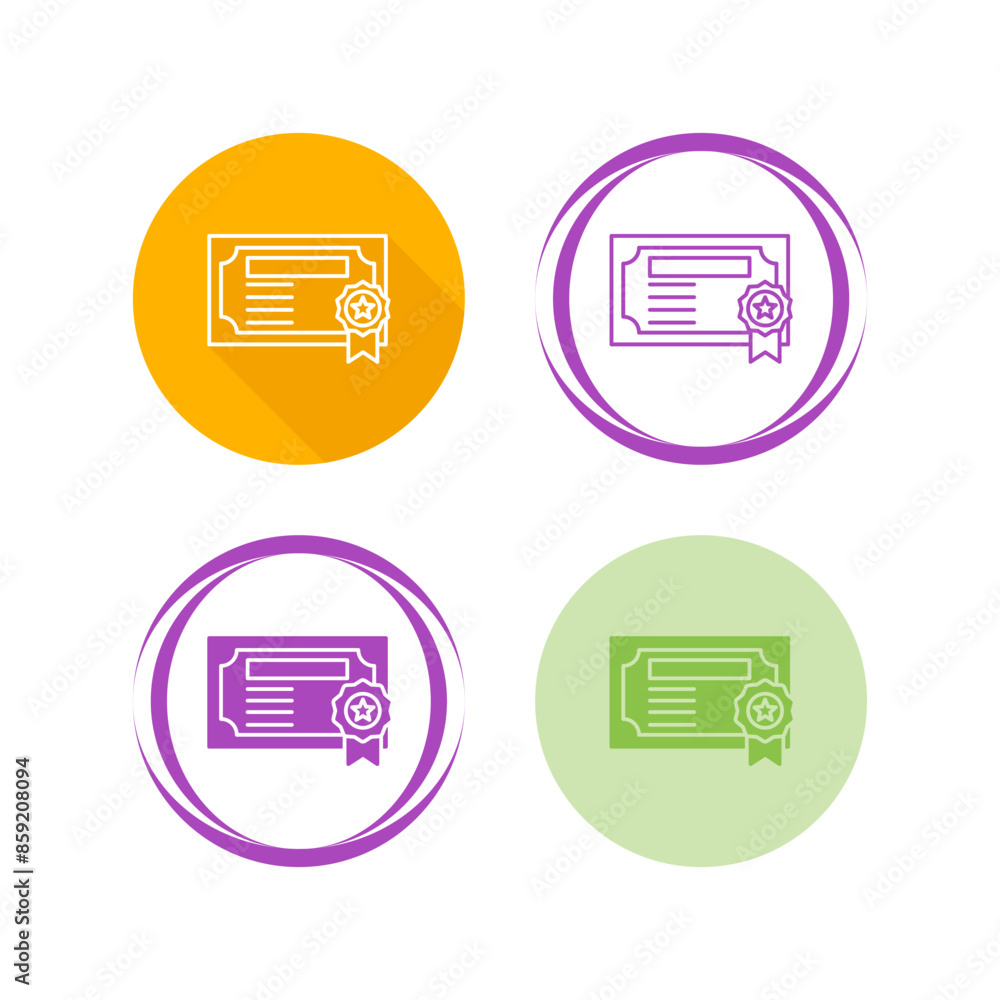 Certificate Vector Icon Certificate Vector Icon