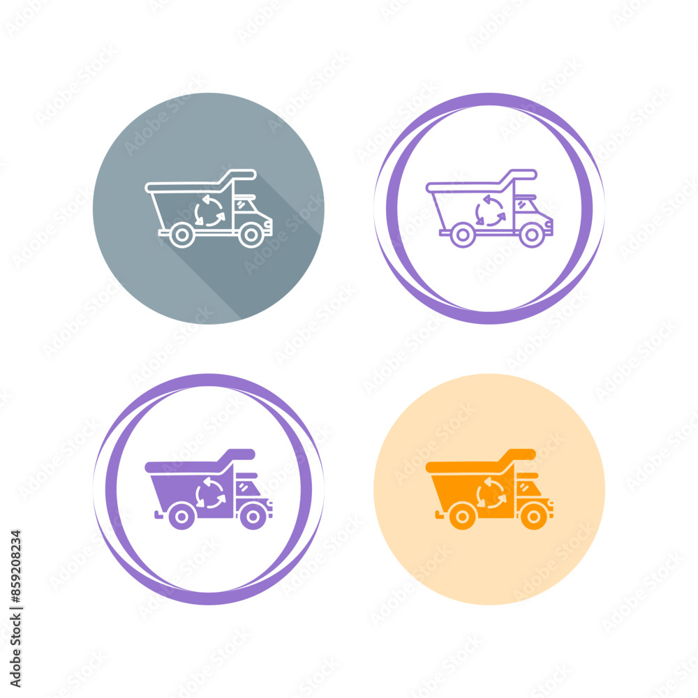 Recycling Truck Vector Icon Recycling Truck Vector Icon