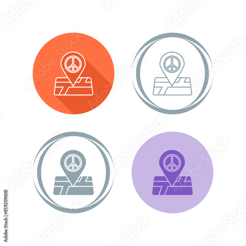 Peace Location Vector Icon