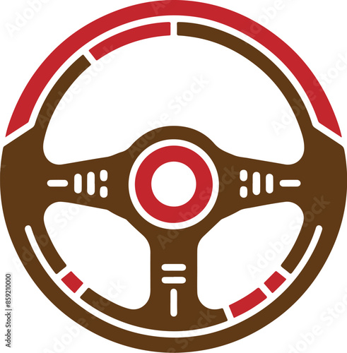Silhouette vector steering wheel icon