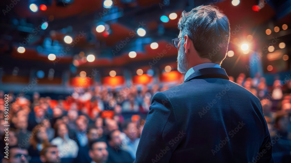 Inspiring Speaker Addressing a Large Audience Inspiring Speaker Addressing a Large Audience