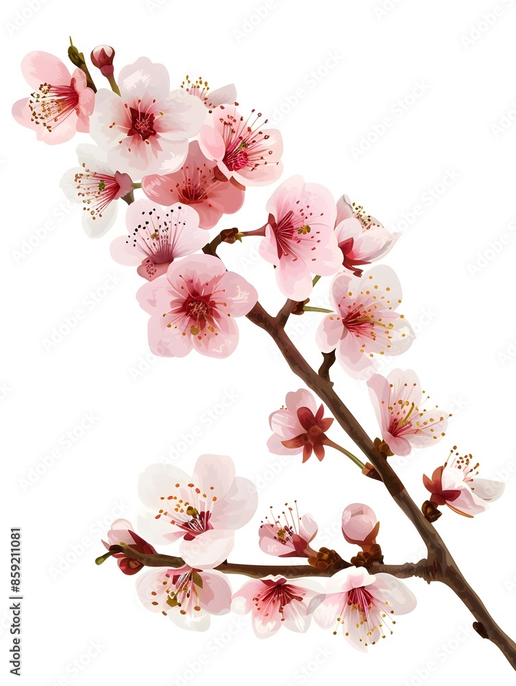 japanese cherry blossom isolated on white background japanese cherry blossom isolated on white background