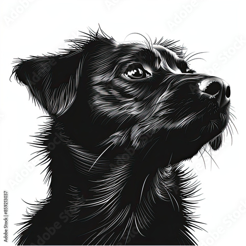 Wallpaper Mural A black and white drawing of a dog Torontodigital.ca