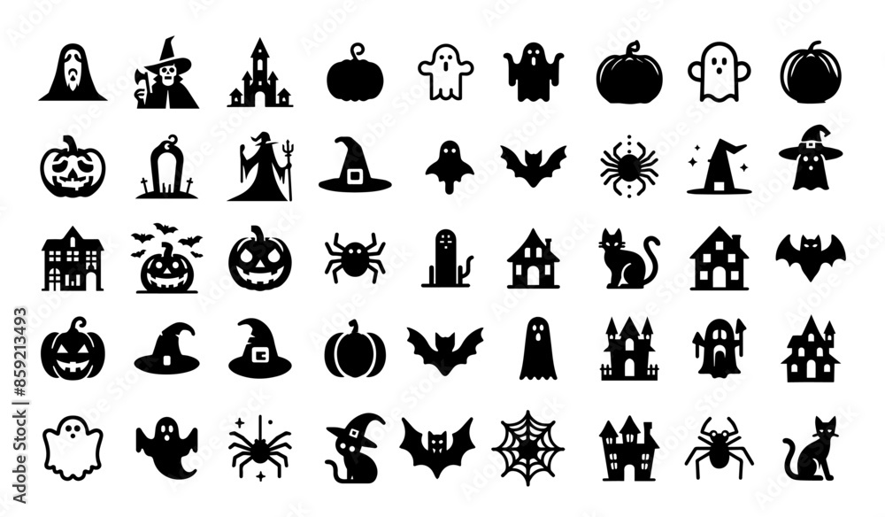 Halloween Silhouette Collection Black Cat, Pumpkin, and Spooky Shirt Designs Halloween Silhouette Collection Black Cat, Pumpkin, and Spooky Shirt Designs