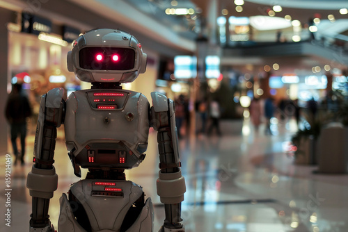 Wallpaper Mural Generative AI creative picture Robot cyborg in activities of daily life routine living together with people Torontodigital.ca