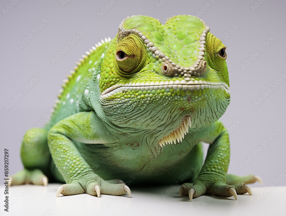 Obraz premium A Portrait of a chameleon on an isolated background