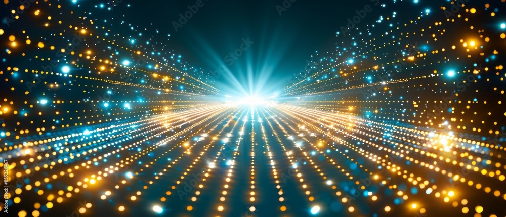 Abstract Digital Pathway With Bright Light At End Abstract Digital Pathway With Bright Light At End