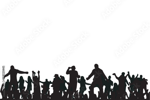 vector silhouette crowd people illustration