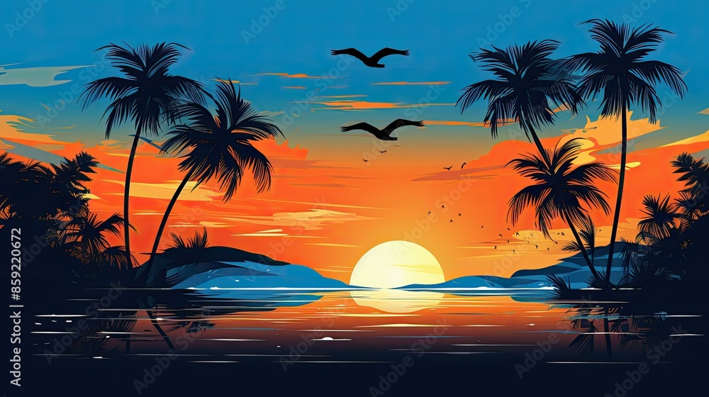 Obraz premium sunset on the beach