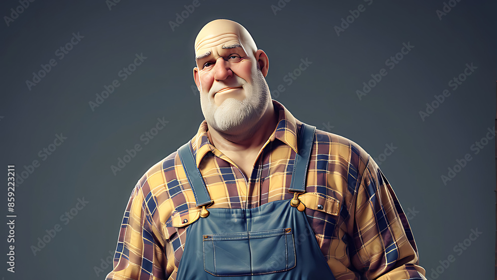 Gentle Giant A gentle giant with a heart of gold, wearing a flannel shirt and overalls Gentle Giant A gentle giant with a heart of gold, wearing a flannel shirt and overalls
