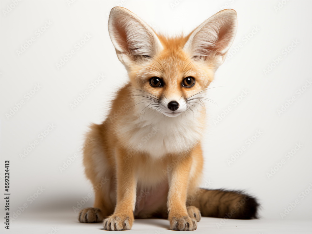 A Portrait of a fennec on an isolated background A Portrait of a fennec on an isolated background
