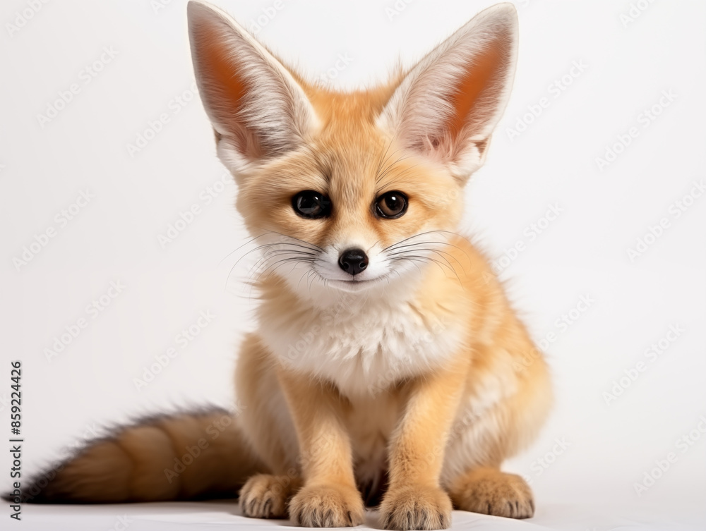 A Portrait of a fennec on an isolated background A Portrait of a fennec on an isolated background