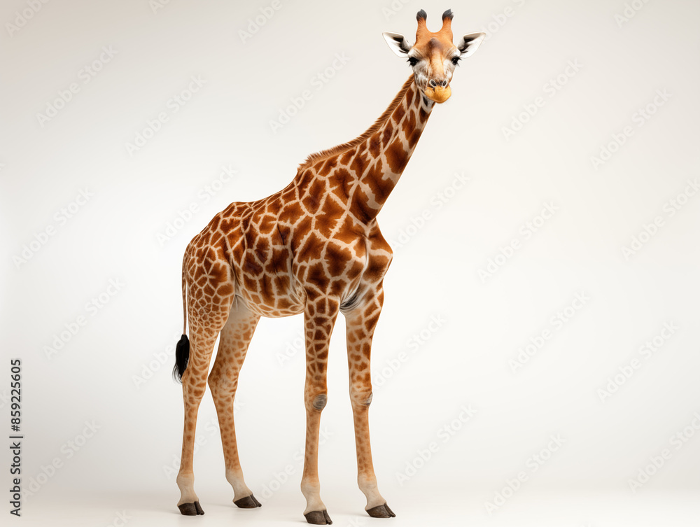 Fototapeta premium A Portrait of a giraffe on an isolated background