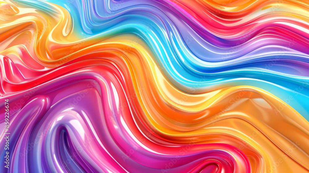 3d abstract Bright rainbow glaze waves seamless pattern background. Melted oil sherbet AI digital art 3d abstract Bright rainbow glaze waves seamless pattern background. Melted oil sherbet AI digital art