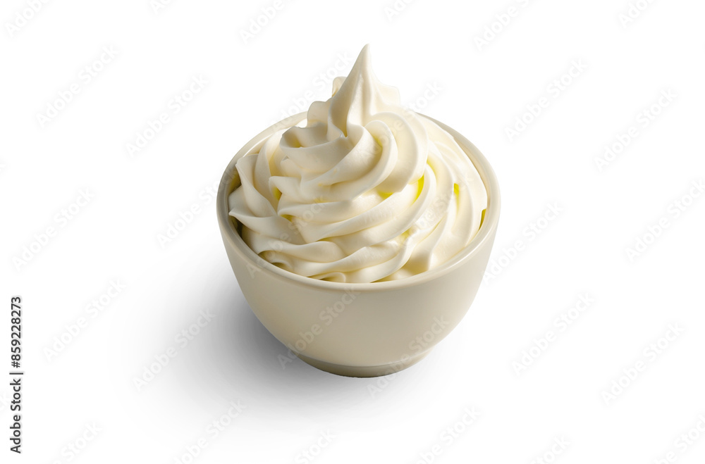 Whipped cream isolated on transparent background with shadow, png file Whipped cream isolated on transparent background with shadow, png file