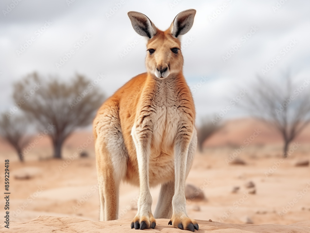 Fototapeta premium A Portrait of a kangaroo on an isolated background