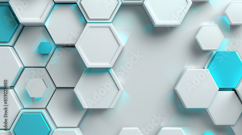 White hexagon geometric technology background pattern