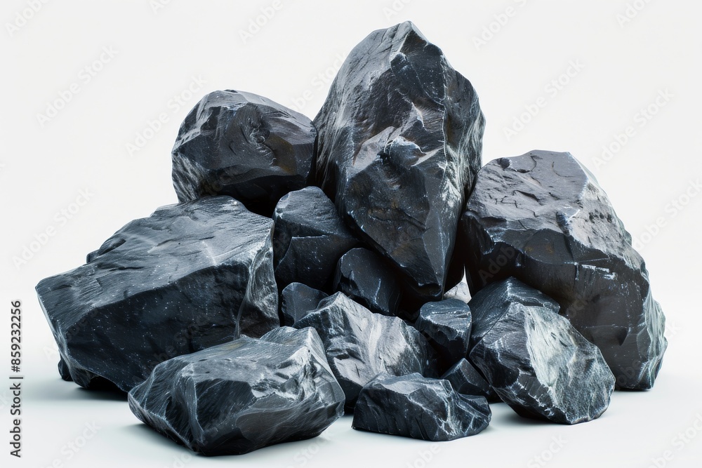 Black Rocks on a White Background Black Rocks on a White Background