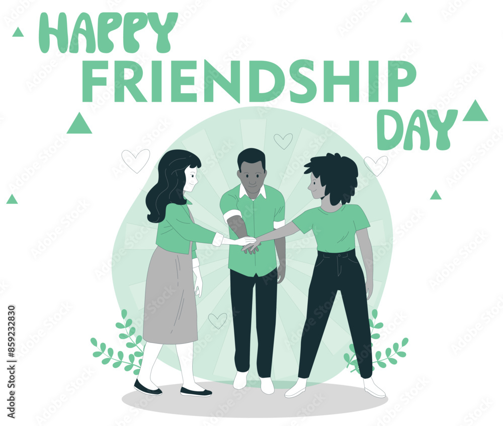 HAPPY FRIENDS SHIP DAY ILLUSTRATION HAPPY FRIENDS SHIP DAY ILLUSTRATION