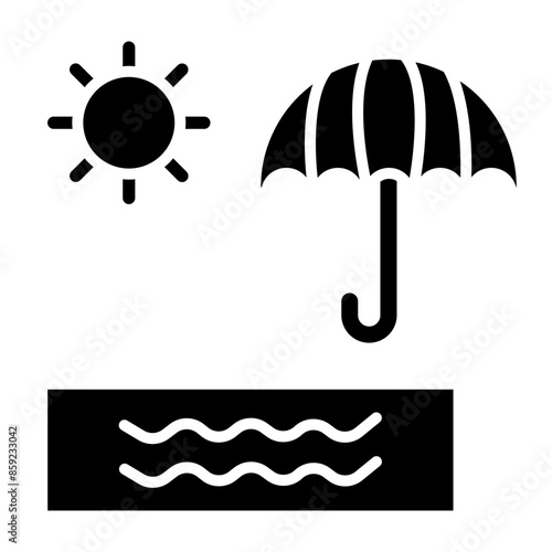 Beach Glyph Icon