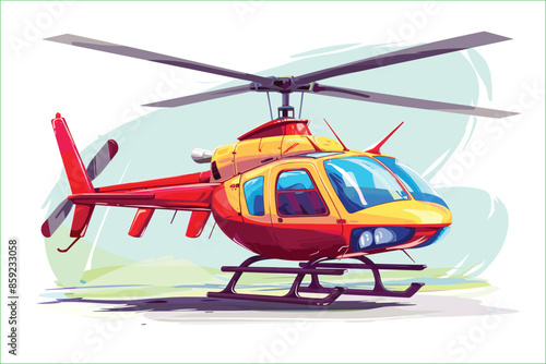 simple helicopter no background, cartoon vector illustration. illustration of the passenger helicopter. Cartoon Helicopter. 