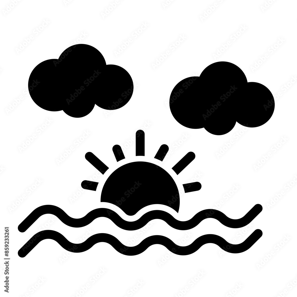 Sunset Glyph Icon Sunset Glyph Icon