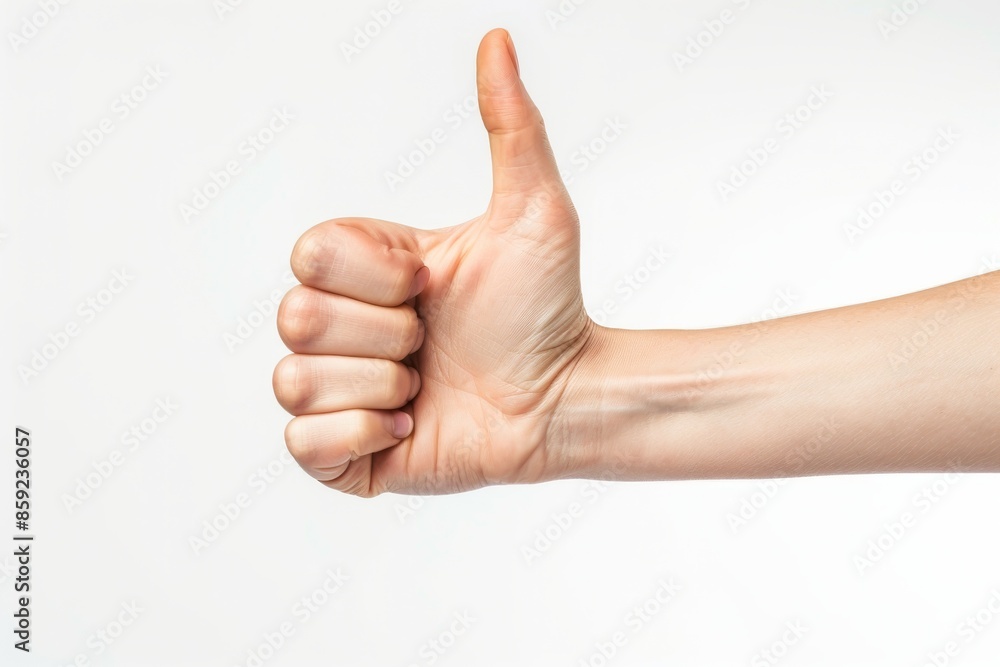 A Hand Giving a Thumbs Up Gesture Against a White Background A Hand Giving a Thumbs Up Gesture Against a White Background