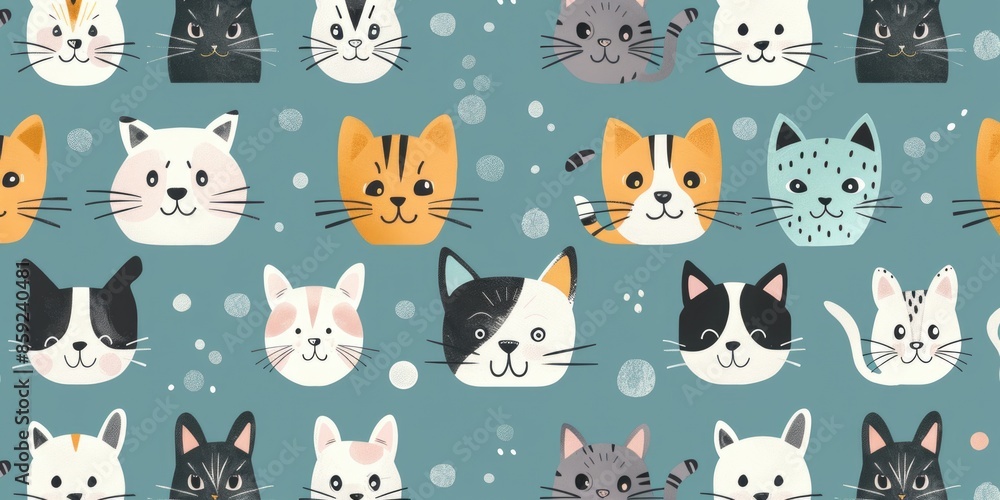 cats and dogs pattern. ai generated cats and dogs pattern. ai generated