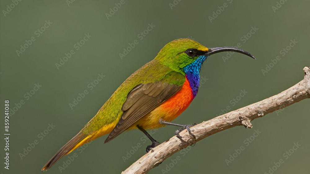 Fototapeta premium Fire-Tailed Sunbird, like a humming bird