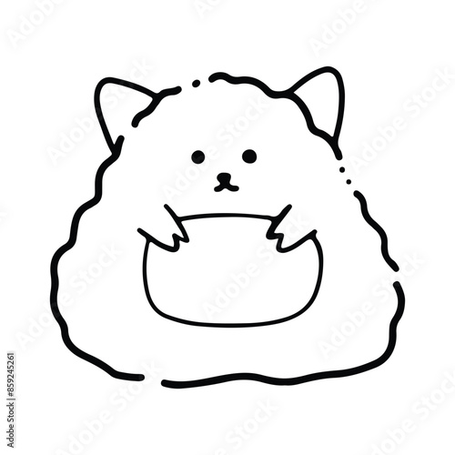 Cute cartoon food character. Cute Onigiri Outline. Funny rice with nori wrap and cute face, cartoon Japanese food mascot, onigiri sticker vector illustration
