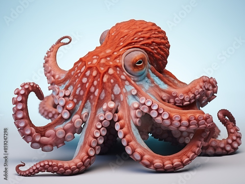 A Portrait of an octopus on an isolated background © SOMCTK