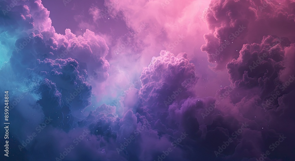 Purple and Pink Cloudscape with Stars Purple and Pink Cloudscape with Stars