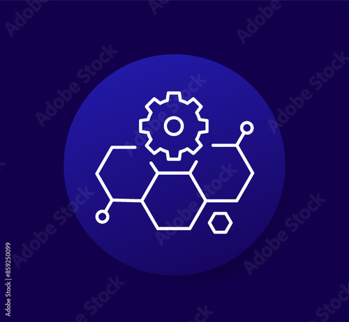 bioengineering and biotechnology icon, line vector