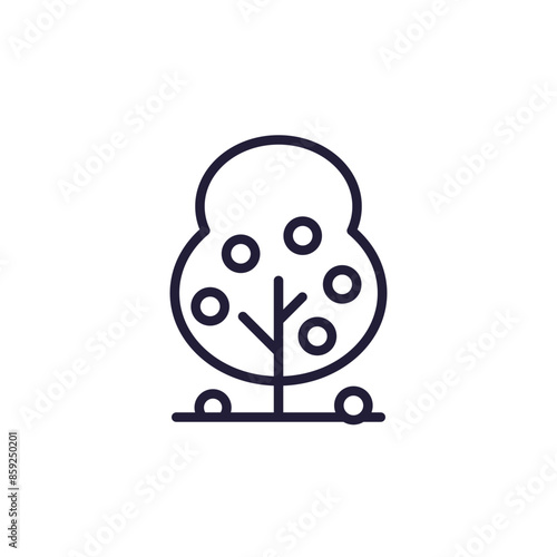 fruit tree line icon on white