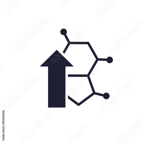 hormonal boost icon, hormone booster pictogram on white