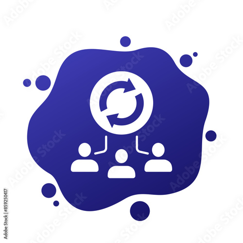 Staff rotation, employee icon with people